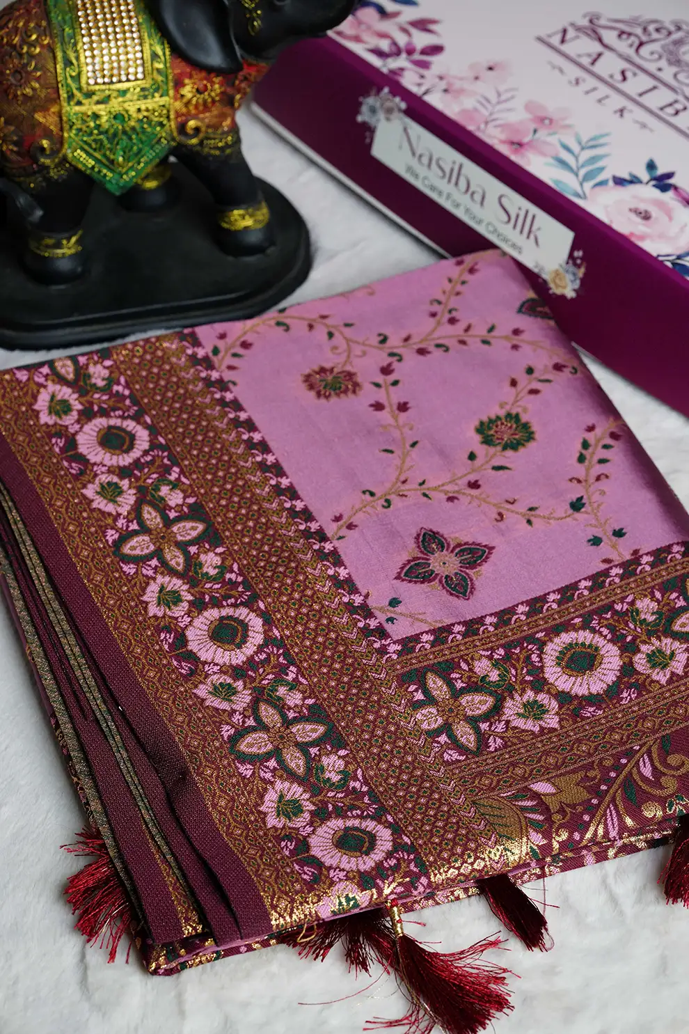 Pink Kani Silk Meenadar Party Katan Saree